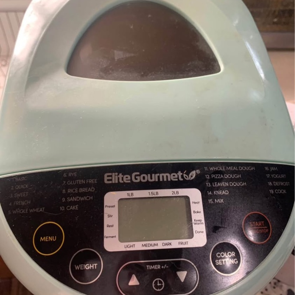 Elite Gourmet Bread Maker in Mint Green